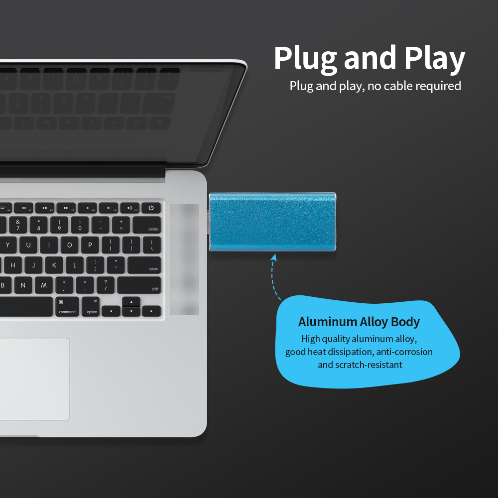 USB 3.0 Đến M.2 Ngff Vỏ SSD Ổ Cứng Hợp Kim Nhôm Loại Đĩa U SSD, Vỏ Ngoài Màu Xanh Lam