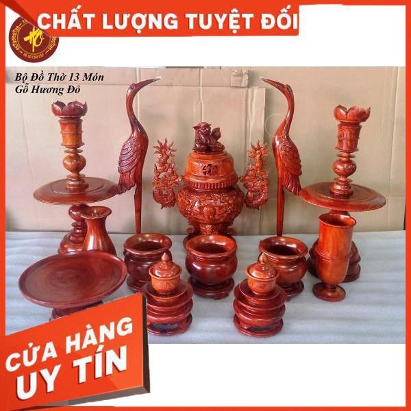 Bộ thờ 13 món gỗ hương cao cấp - Bộ thờ gỗ hương cao cấp