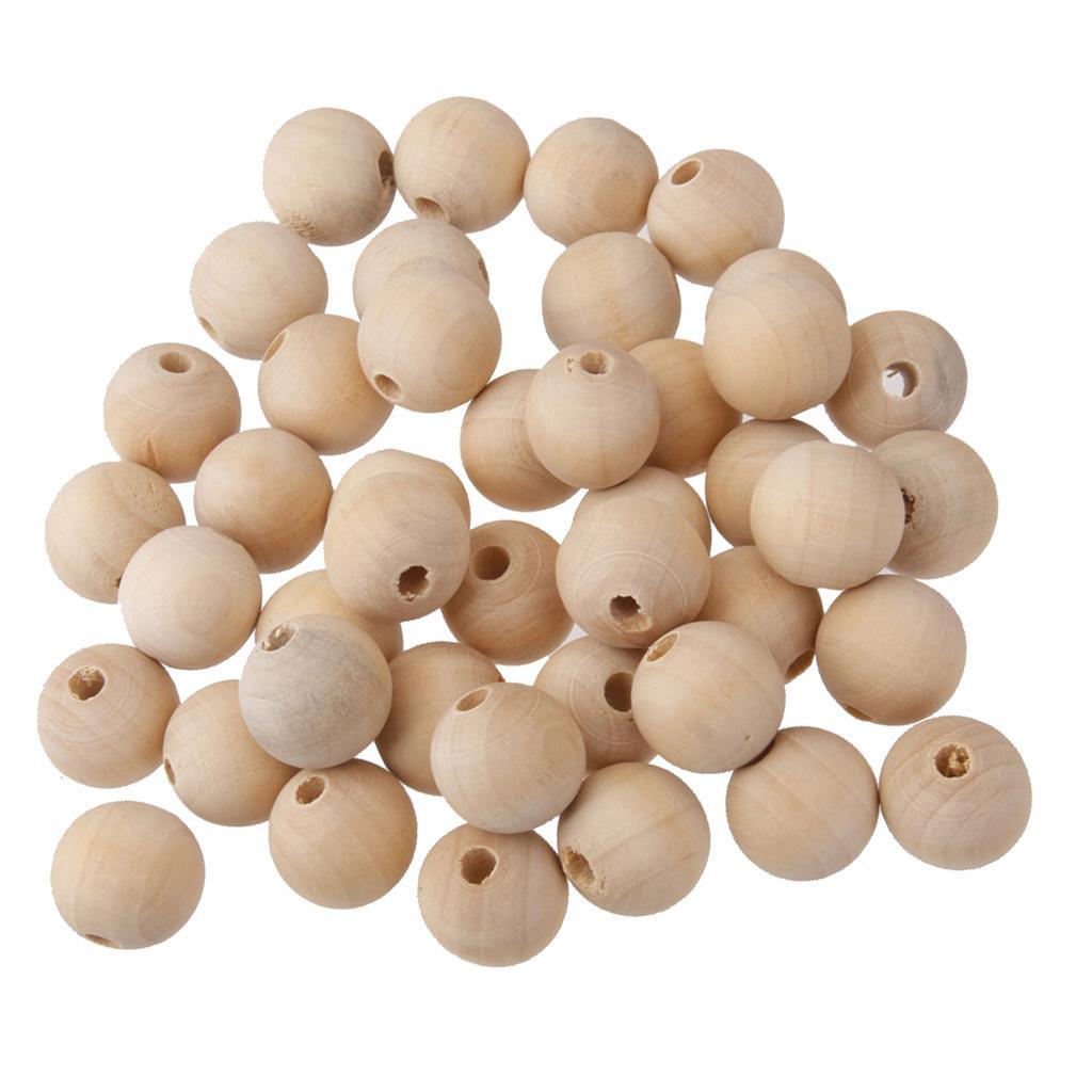 100pcs 6&8MM Round Wood Beads Wood Ball Unfinished Wooden Beads Teething DIY