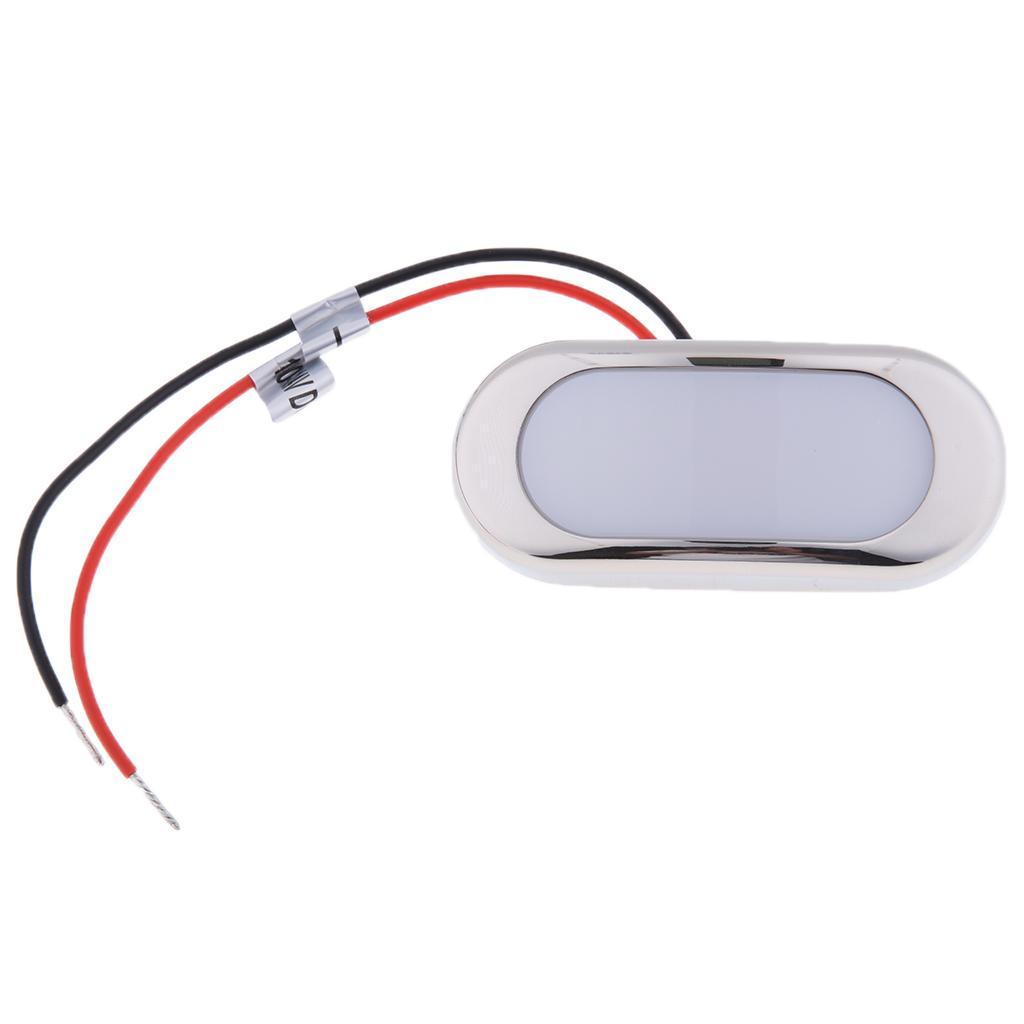 3" LED Oblong Stainless Courtesy Light Accent Yacht Marine Boat Blue