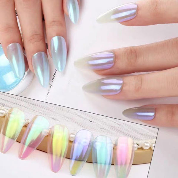 Set Bột Tráng Gương Nail 6 Màu Ánh Trai Trang Trí Móng Óng Ánh