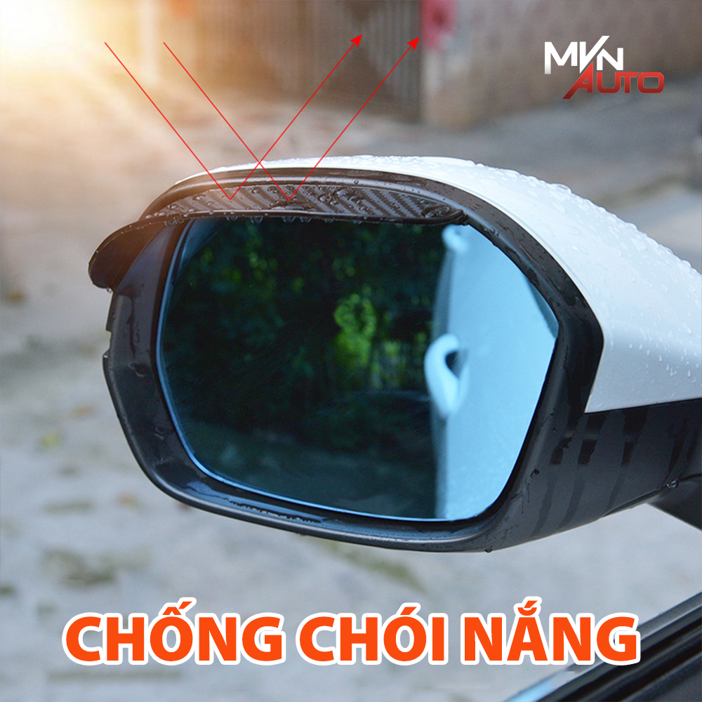Bộ 2 Tấm Vè Che Mưa Chống Bám Nước Gương Chiếu Hậu Ô Tô Vân Carbon Thể Thao – Mvn Auto