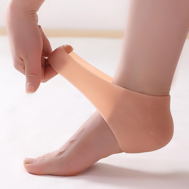 Bộ 2 đôi vớ chân silicon bảo vệ gót chân cho nam và nữ, phù hợp với nhiều cỡ chân, giảm thiểu đau nhức, mỏi hay chai, nứt chân+ Tặng kèm hình dán ngẫu nhiên