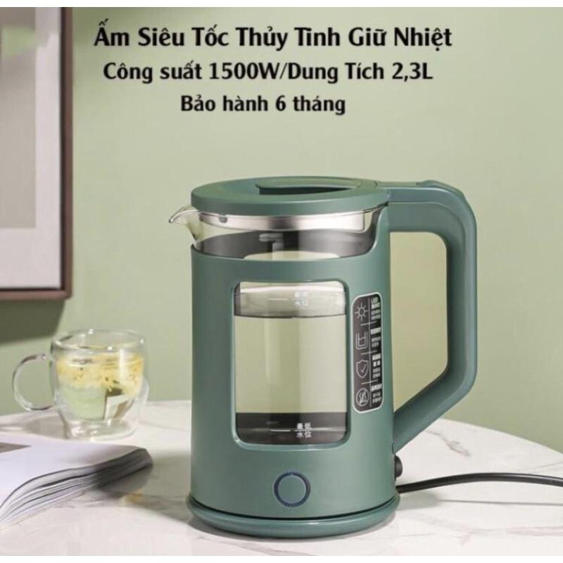 Ấm Siêu Tốc cuckoo Thủy Tinh - Ấm Đun Nước Siêu Nhanh Công Suất Lớn 1500W - Dung Tích 2.5L