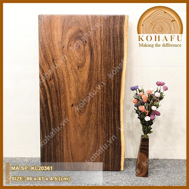 Mặt bàn gỗ me tây nguyên tấm dài 86 x rộng 47 x dày 4.5 (cm) KL20361