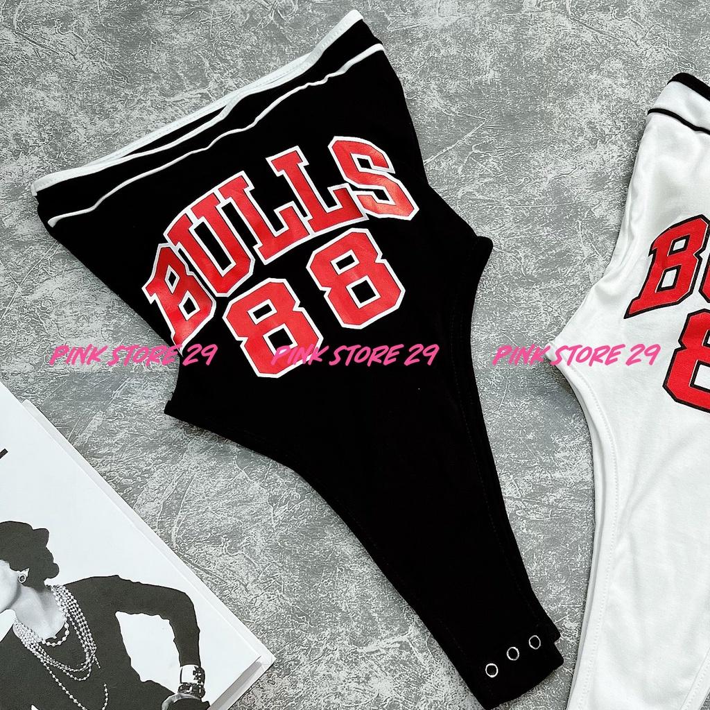 Áo Liền Quần PINKSTORE29 Áo Bodysuit Quyến Rũ In Chữ BULLS 88 A5449