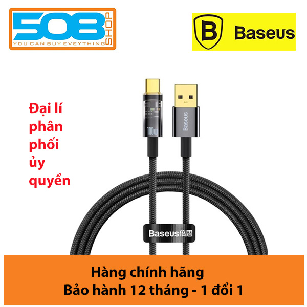 Cáp sạc nhanh tự ngắt Gen2 USB to Type-C 100W Baseus Explorer Series- hàng chính hãng