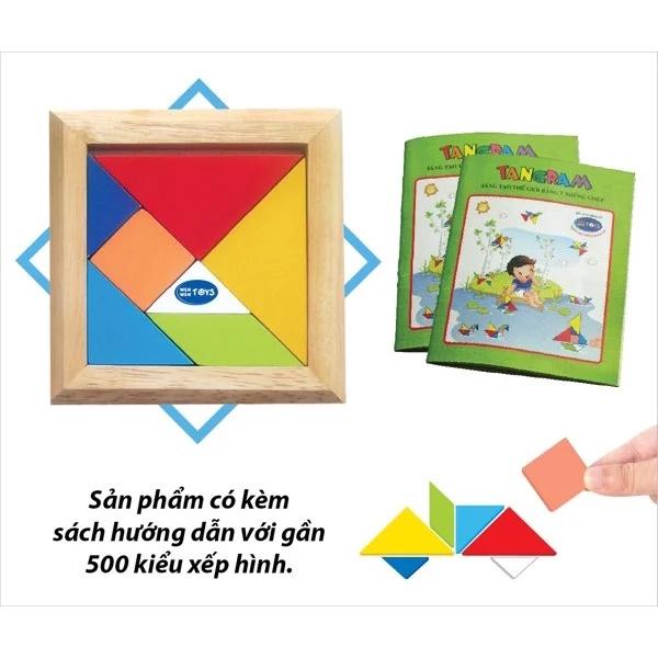 Đồ chơi ghép hình tangram đôi 7 miếng winwintoys - phát triển tư duy - kèm sách hương dẫn