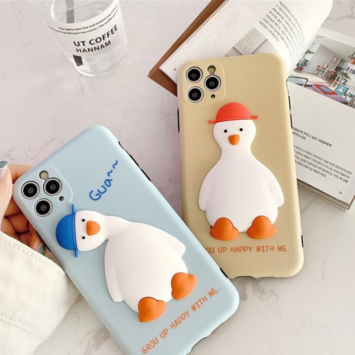 Ốp Lưng cho iPhone 7/8/7Plus/8Plus/X/XS/XSMax/11/11Pro/11ProMax Hình Vịt 3D - Mã TZAC274