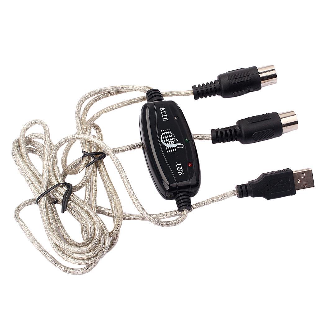 USB to MIDI Cable Converter PC to Music Keyboard for Laptop Computer Home Audio & Studio Adapter
