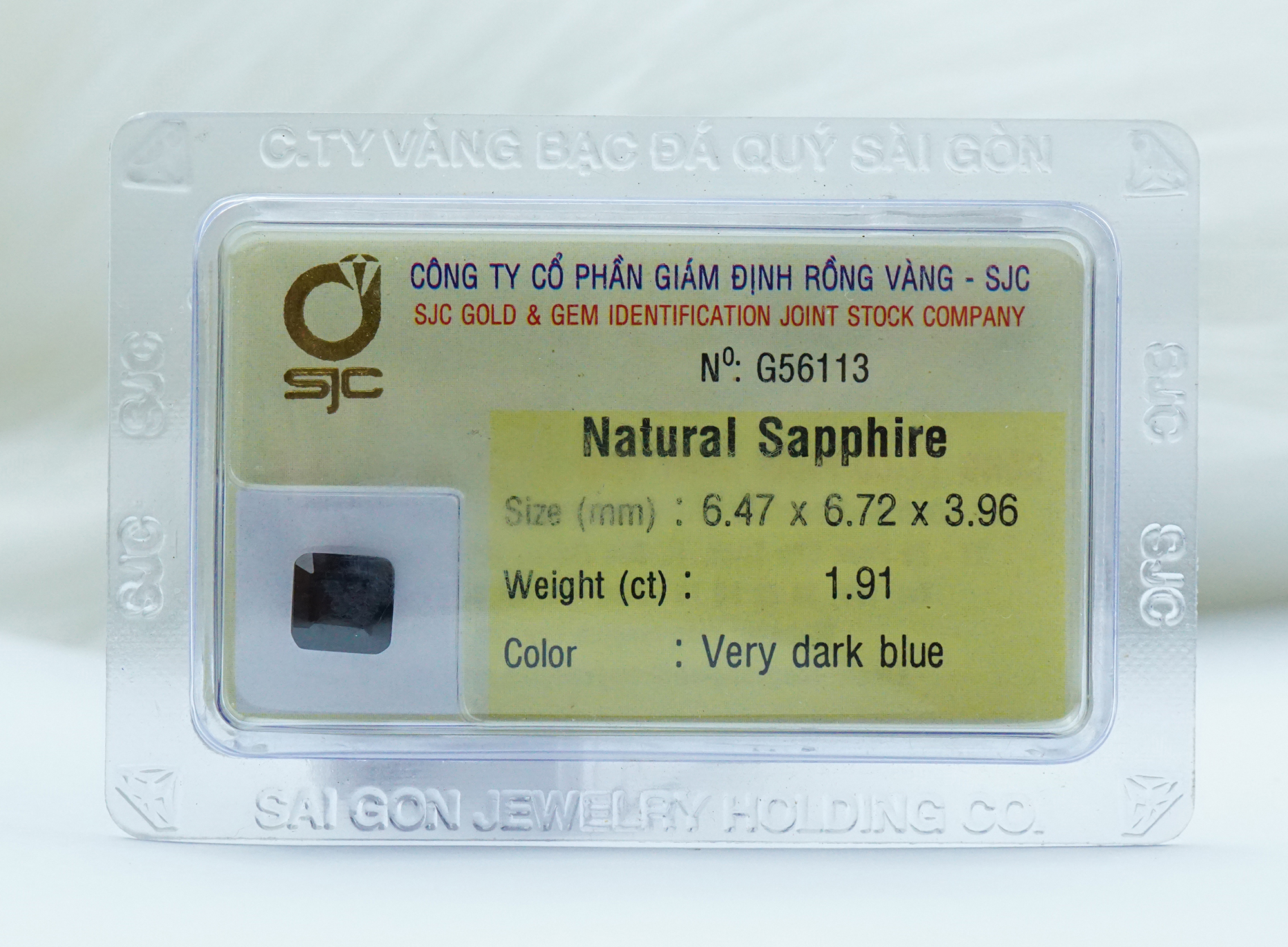 Đá Quý Sapphire Đen Tự Nhiên Mài Giác Vuông Kiểm Định