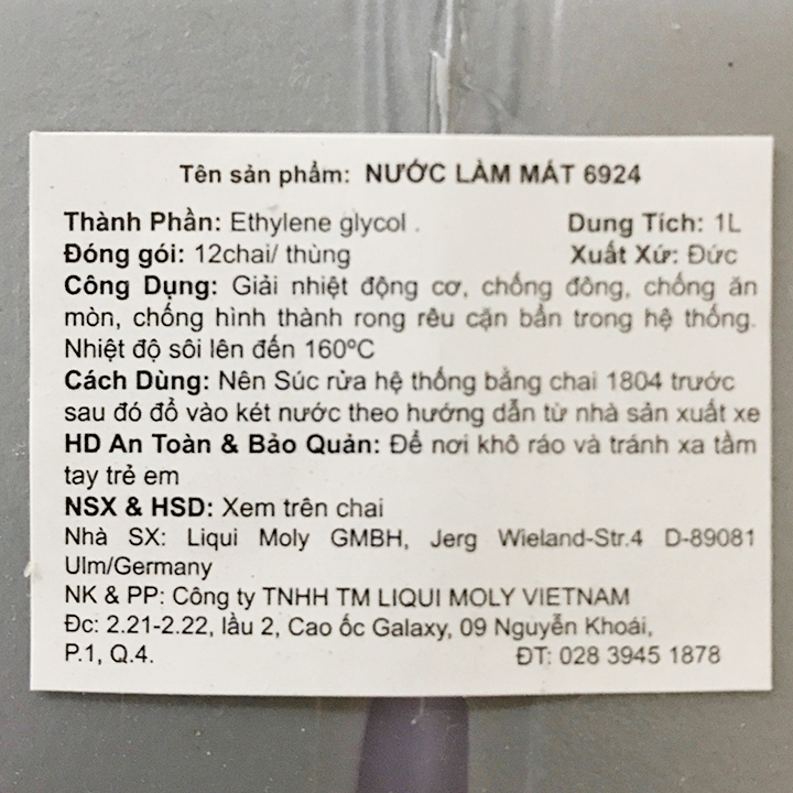 Nước Làm Mát Động Cơ Xe Loại Màu Đỏ Cao Cấp Liqui Moly Coolant 6924