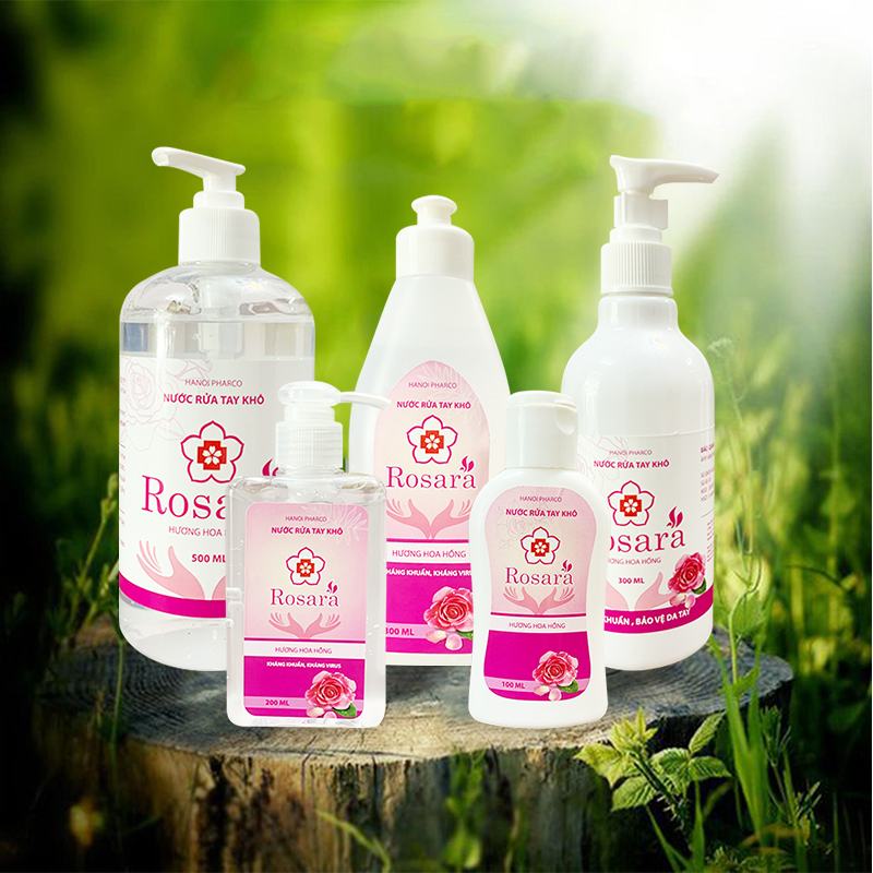 Nước Rửa Tay Khô Tốt Nhất Gel Nước Rửa Tay Khô Sát Khuẩn ROSARA Hương Hoa Hồng