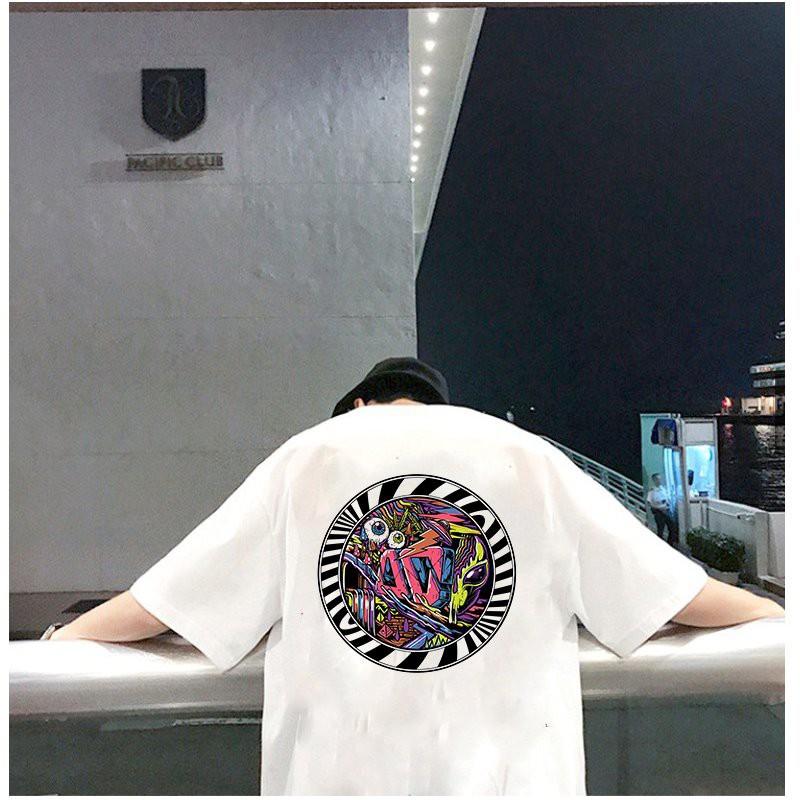 Áo thun nam tay lỡ họa tiết cá tính form rộng vải dày mịn 2020T2604