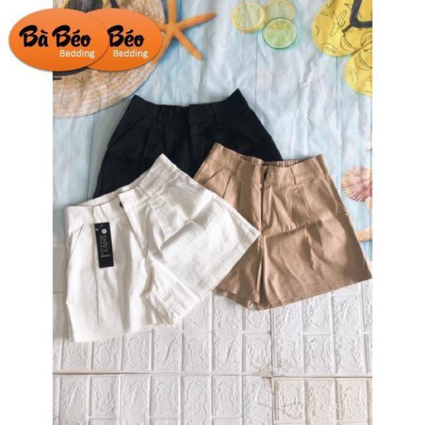 Quần short Kaki ống rộng cúc khoá chun lưng ảnh thật