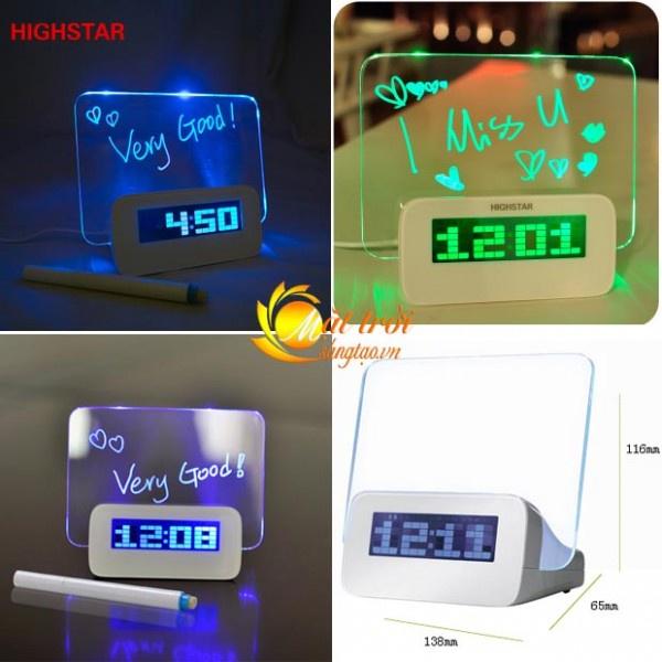 Đồng hồ báo thức HIGHSTAR bảng ghi nhớ phát sáng