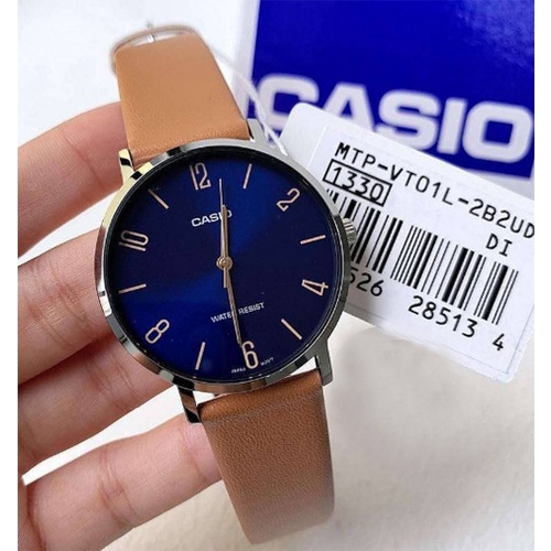 Đồng hồ nam dây da Casio Anh Khuê MTP-VT01L-2B2UDF