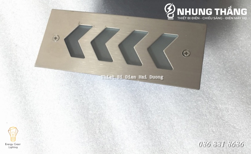 Đèn Âm Tường,Chân Cầu Thang DA-05 LED Hình Mũi Tên - Chống Nước IP65 - Mặt Nhôm Cao Cấp - Có Video