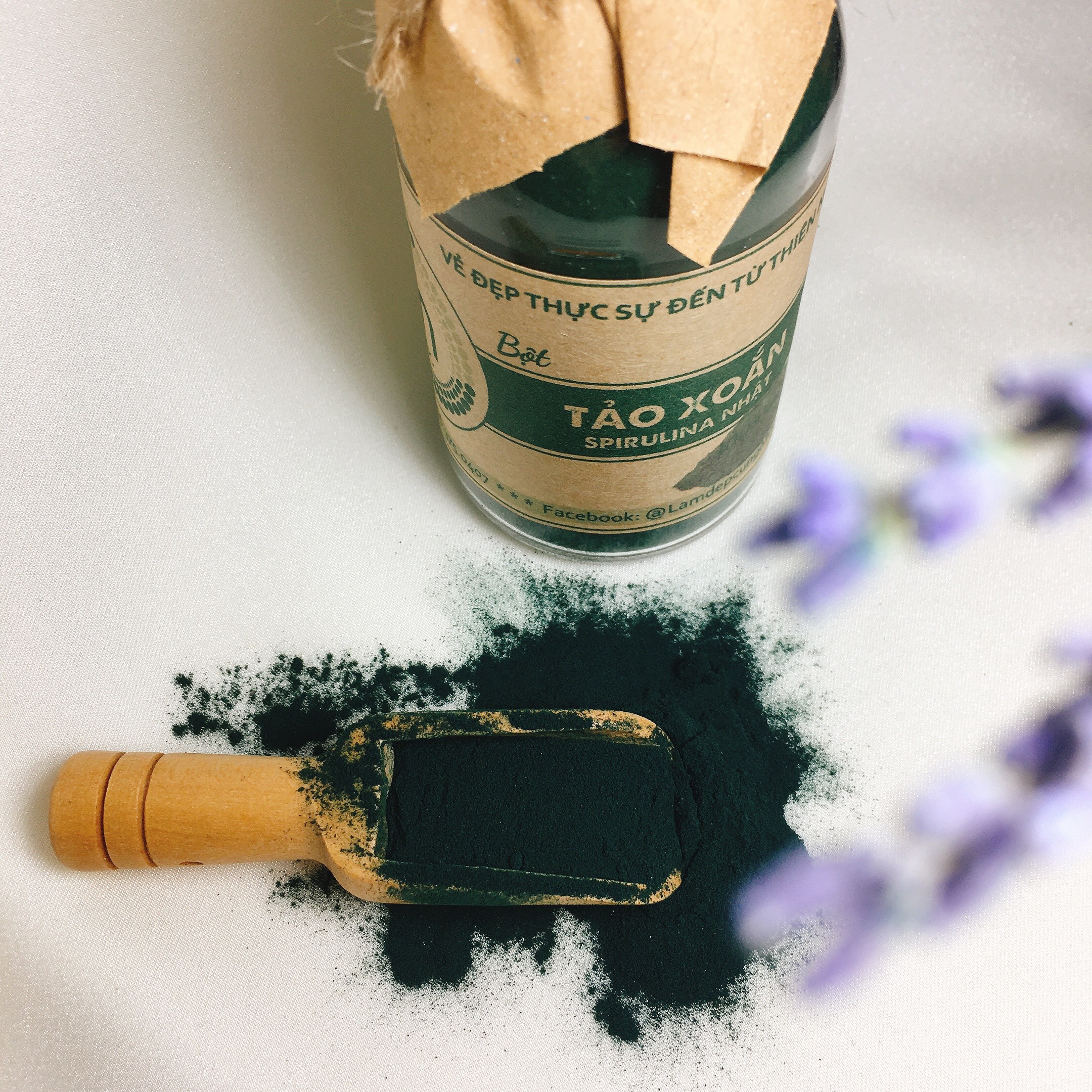 Bột Tảo Xoắn Spirulina Nhật Bản đắp mặt nguyên chất từ thiên nhiên 100ml handmade