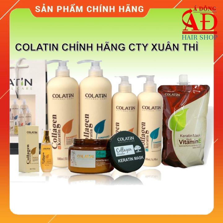 DẦU GỘI XẢ Ủ DƯỠNG TÓC COLATIN TINH CHẤT TƠ TẰM CHÍNH HÃNG CTY XUÂN THÌ