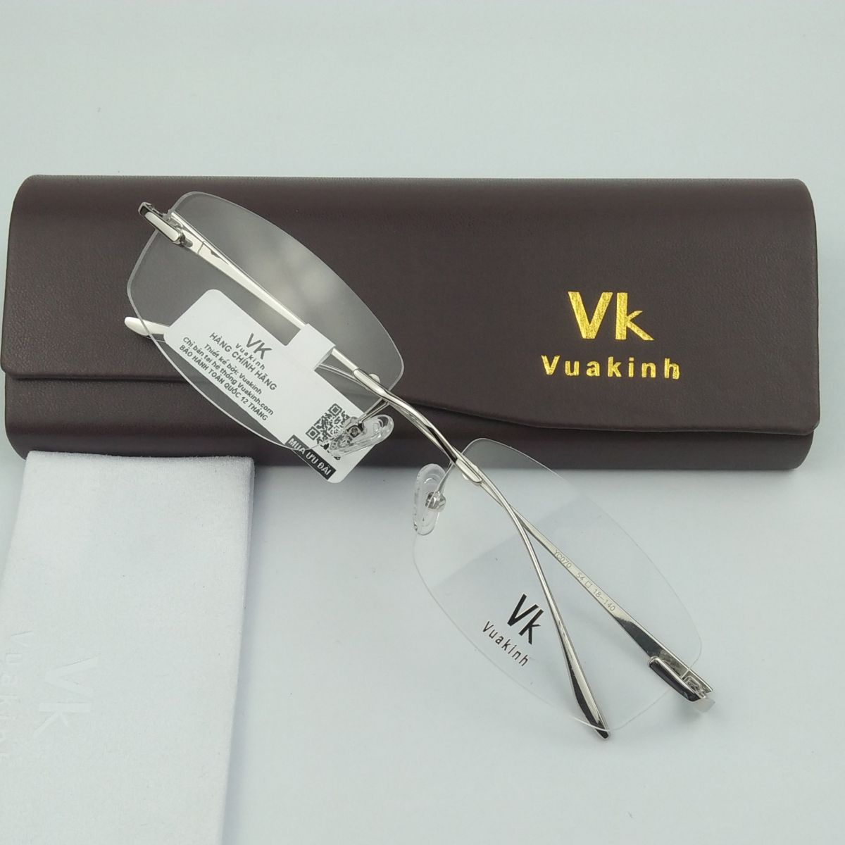 Gọng kính cận không viền càng lá dừa VK-34