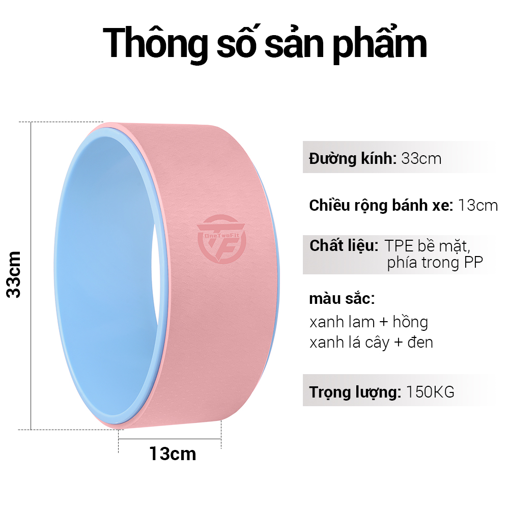 OneTwoFit Vòng Tập Yoga, Vòng Yoga Pilates Nhựa  Tập Lưng Cao Cấp Chính Hãng Yoga Wheel  tập mở lưng