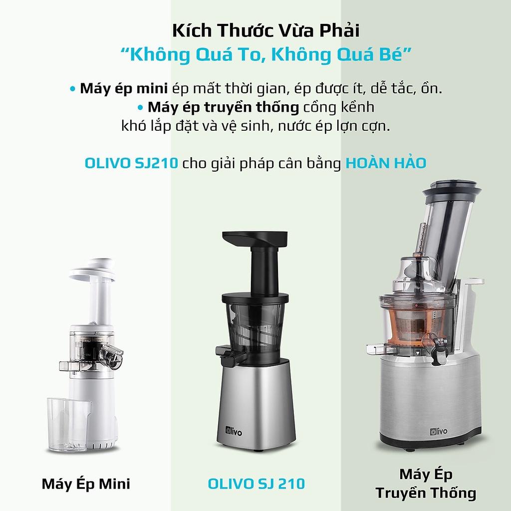 Máy Ép Chậm OLIVO SJ210, Ép Kiệt Bã Trái Cây Hoa Quả Rau Củ Đa Năng, Hàng Chính Hãng