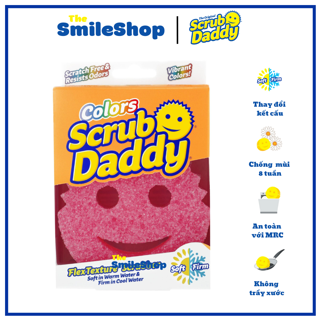 Miếng rửa chén Scrub Daddy Colors nhiều màu, tiện lợi