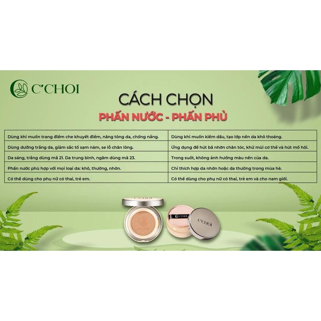 Lõi Phấn Nước C'CHOI HERBAL DD CUSHION Che Khuyết Điểm Chống Nắng SPF 50+ Dưỡng Trắng Da Tự Nhiên Tone 23