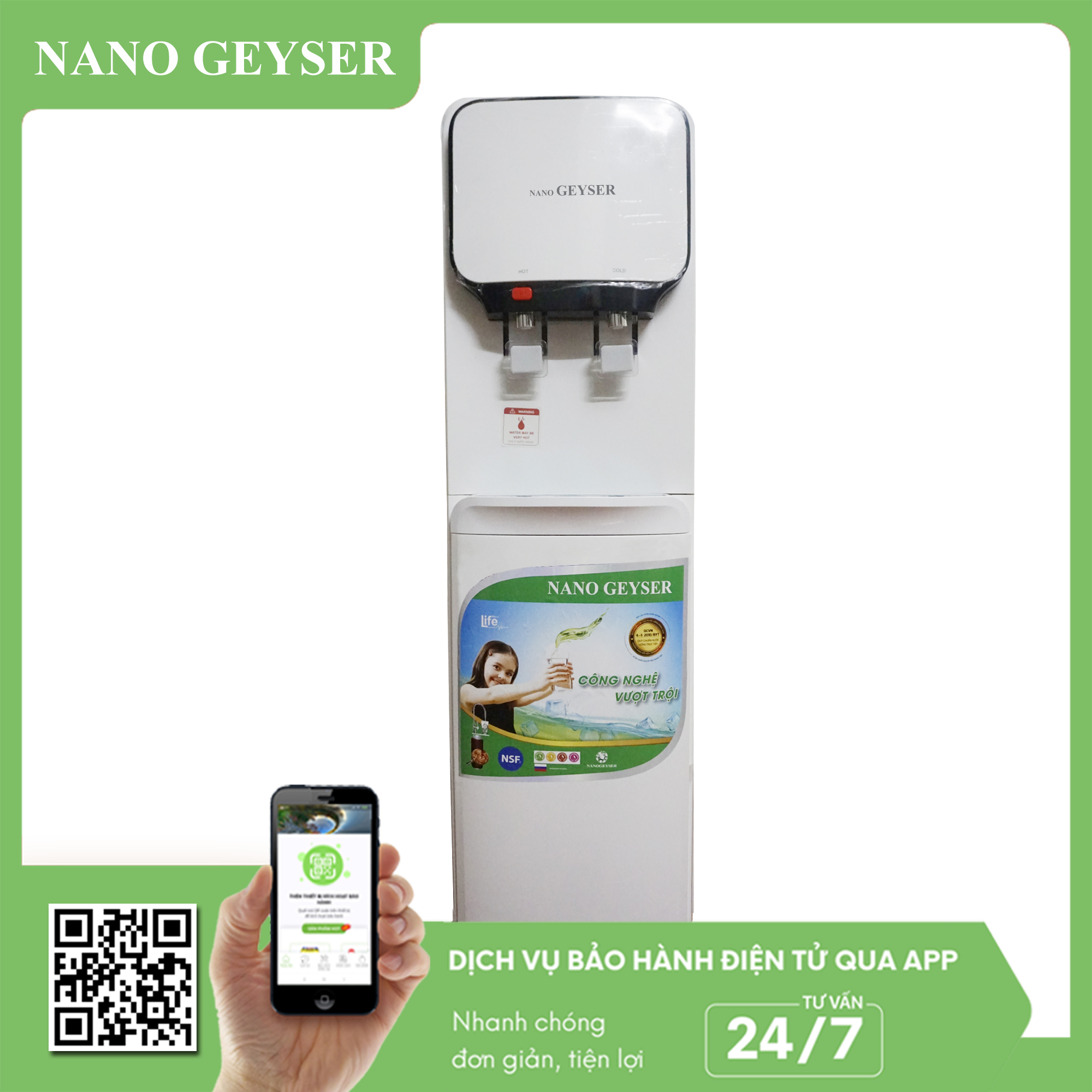 Cây nước Nóng Lạnh Nano Geyser G20 8 cấp - Hàng Chính Hãng