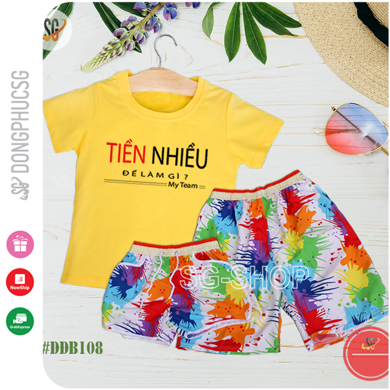 Bộ quần áo đi biển độc đáo cho hội nhóm gia đình cặp đôi nam nữ thun dày dặn DDB108VD DONGPHUCSG