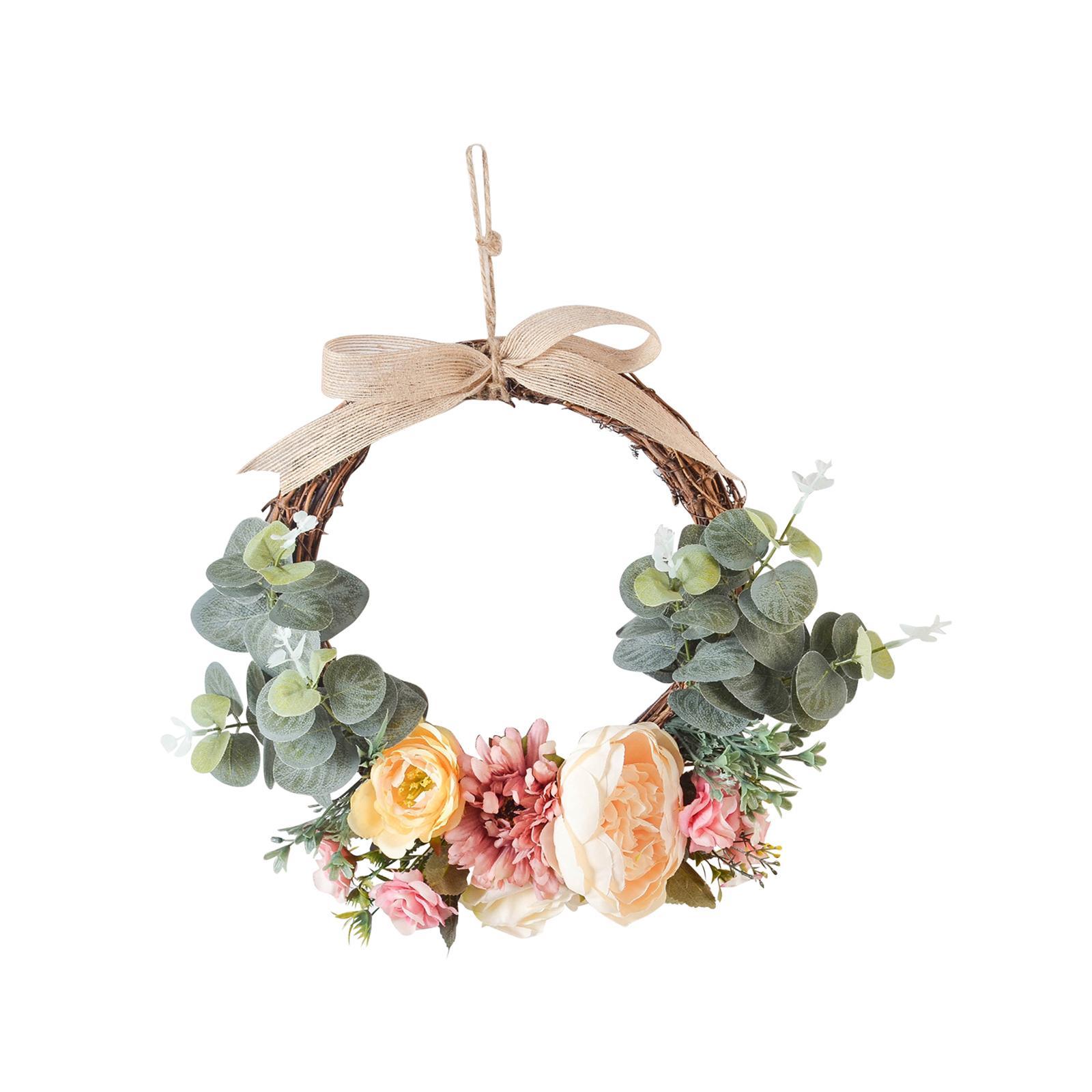 Peony Wreaths Artificial Flower Wreath for Front Door Spring Summer Decor