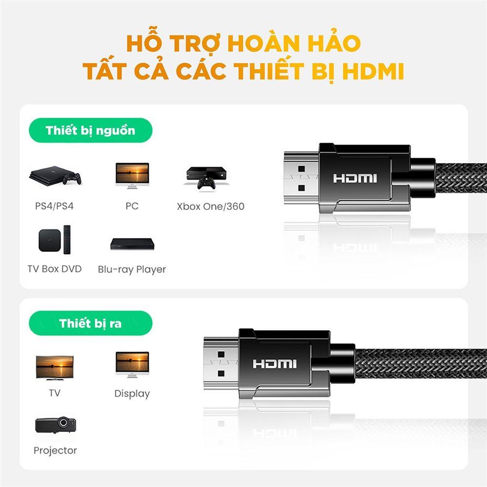 Ugreen UG70323HD136TK 1.5M 2.0 4K 60Hz 18Gbps màu đen Cáp HDMI chống nhiễu độ phân giải Cao - HÀNG CHÍNH HÃNG