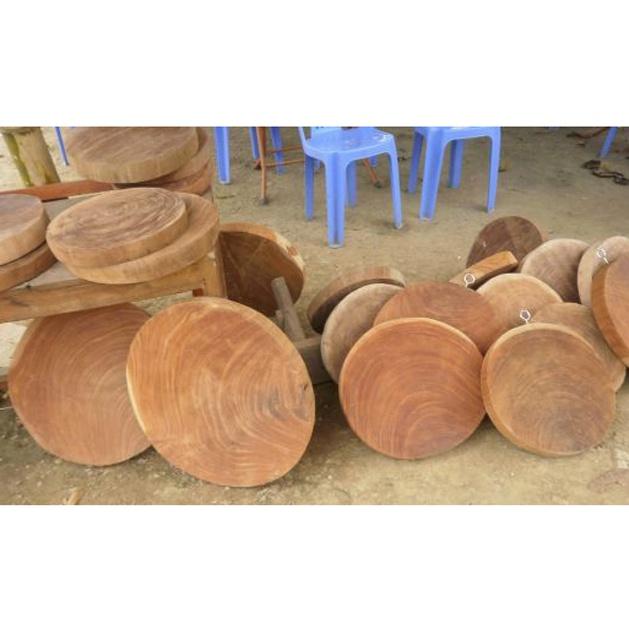 Thớt gỗ nghiến tròn Tây Bắc size 35x5cm