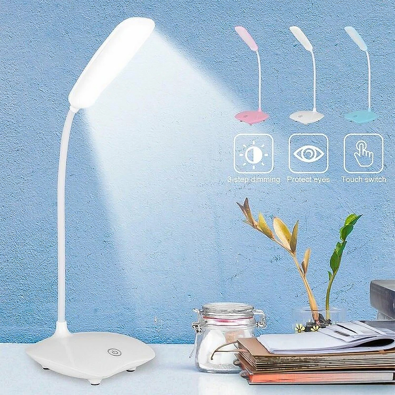 Đèn học đèn để bàn mini tiện lợi có thể uốn cong đèn led đọc sách làm việc chống cận thị - hàng chính hãng Vinetteam
