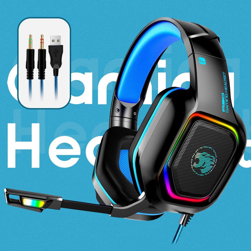 A30 Tai Nghe Tai Nghe RGB LED Game Tai Nghe Có Micro Bass Stereo Haedphone Cho Máy Tính Điện Thoại Máy Tính Game Thủ