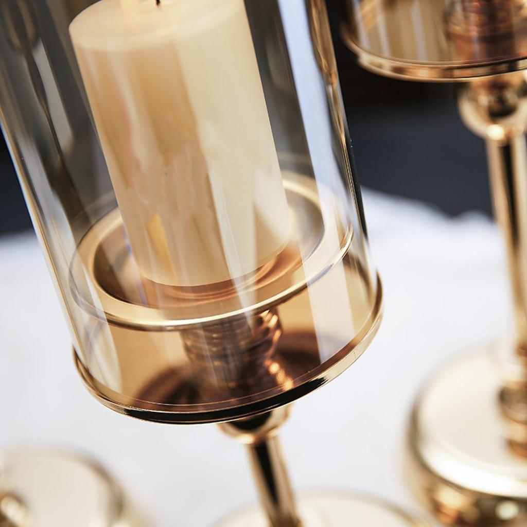 Glass Candle Stand Candlestick Candle Holder Table Living Room Decorations
