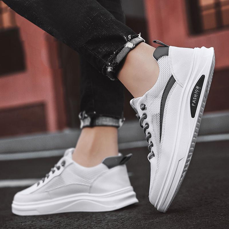 Giày sneaker nam chất liệu da cao cấp kết hợp lưới thoáng khí, phong cách trẻ trung năng động 2023