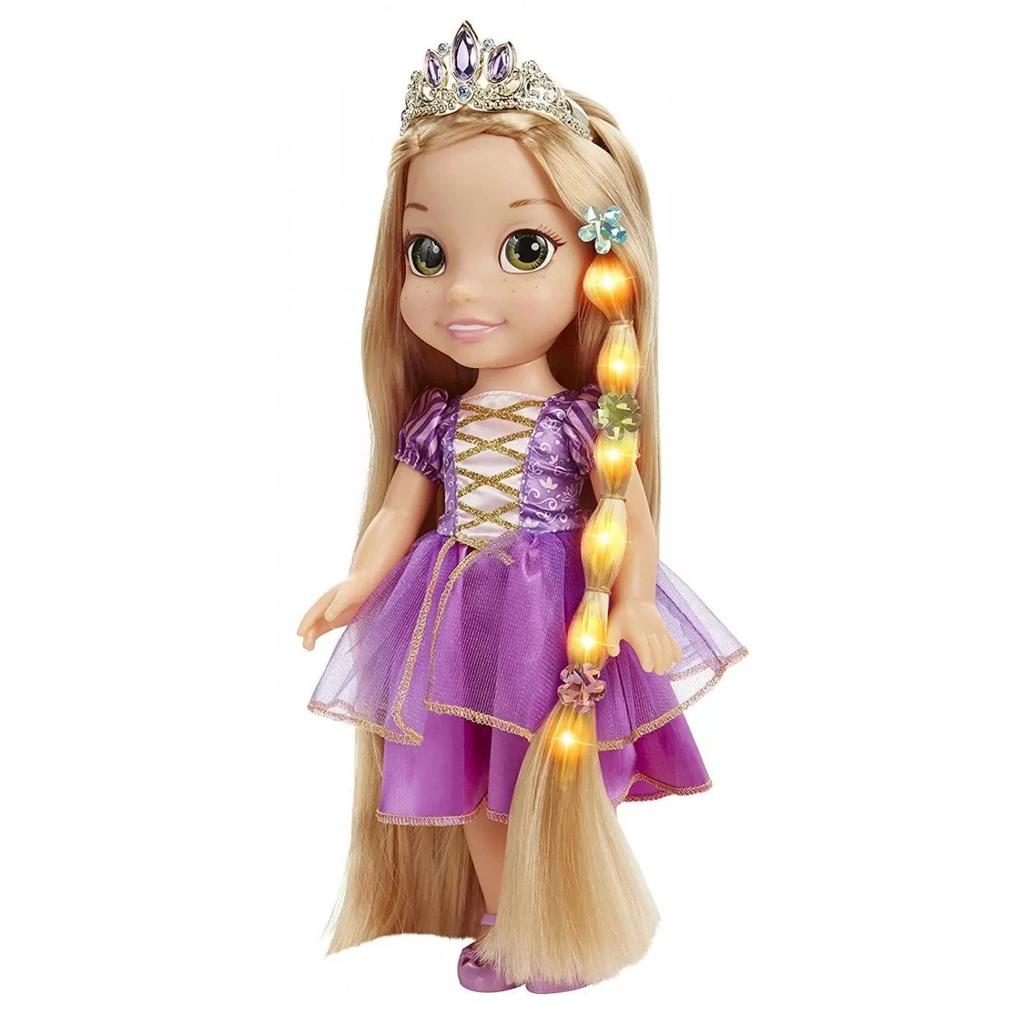 Búp bê Tóc Mây Tangled Glow &amp; Style Rapunzel Toddler Doll