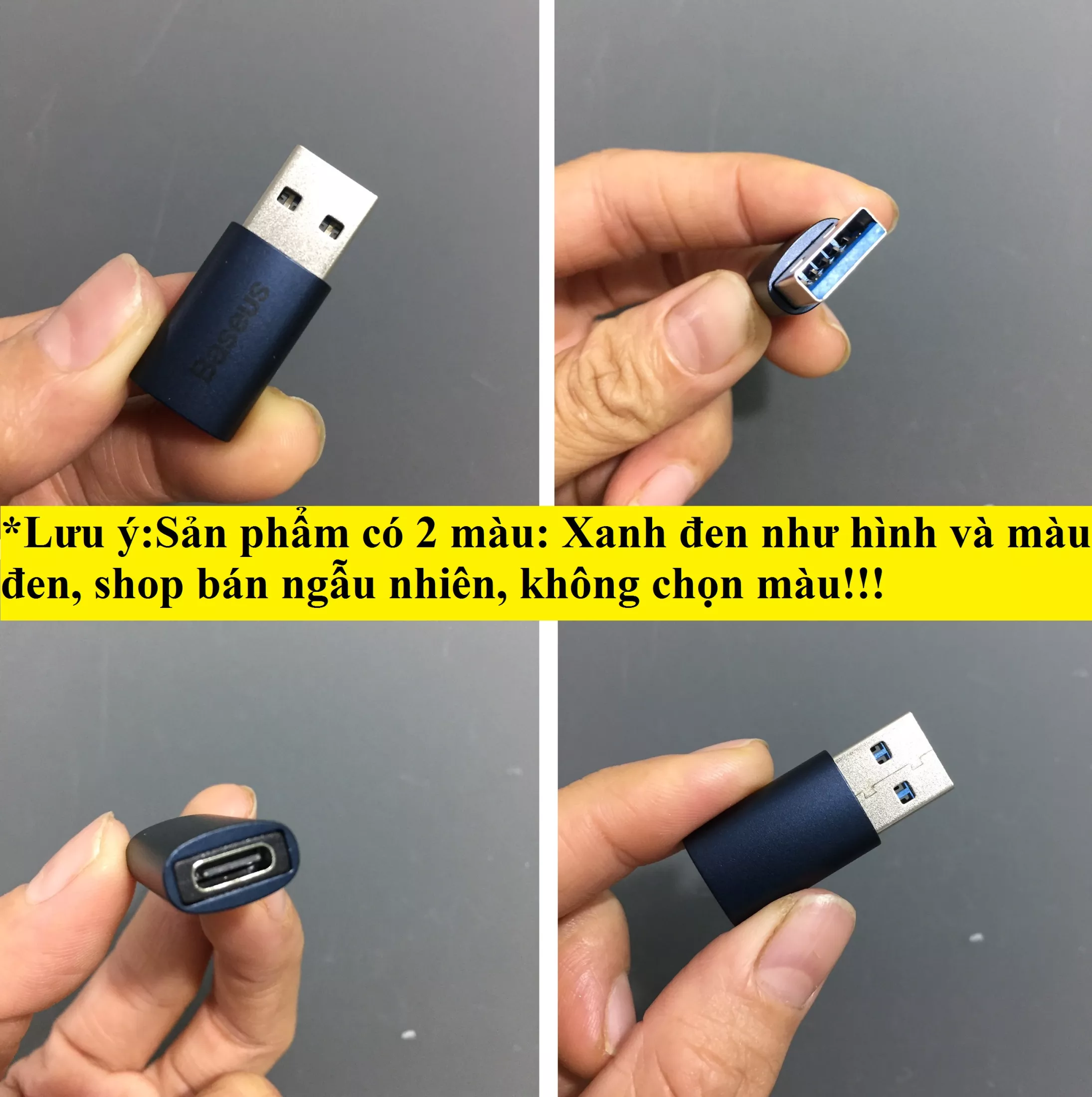 Đầu chuyển OTG USB 3.1 male ra C female Baseus Ingenuity ZJJQ000101_Màu ngẫu nhiên- Hàng chính hãng