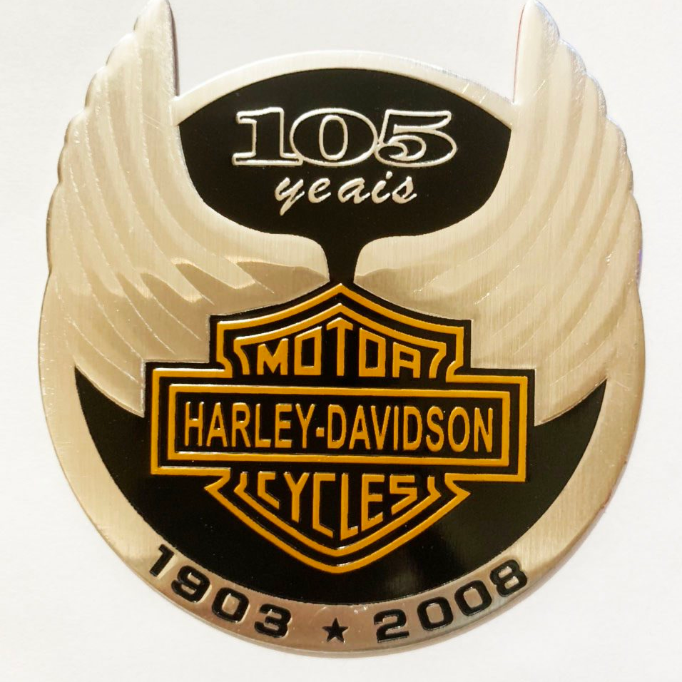 Tem Nhôm tròn dán xe Harley Davidson cao cấp ( 8cm x 9cm)