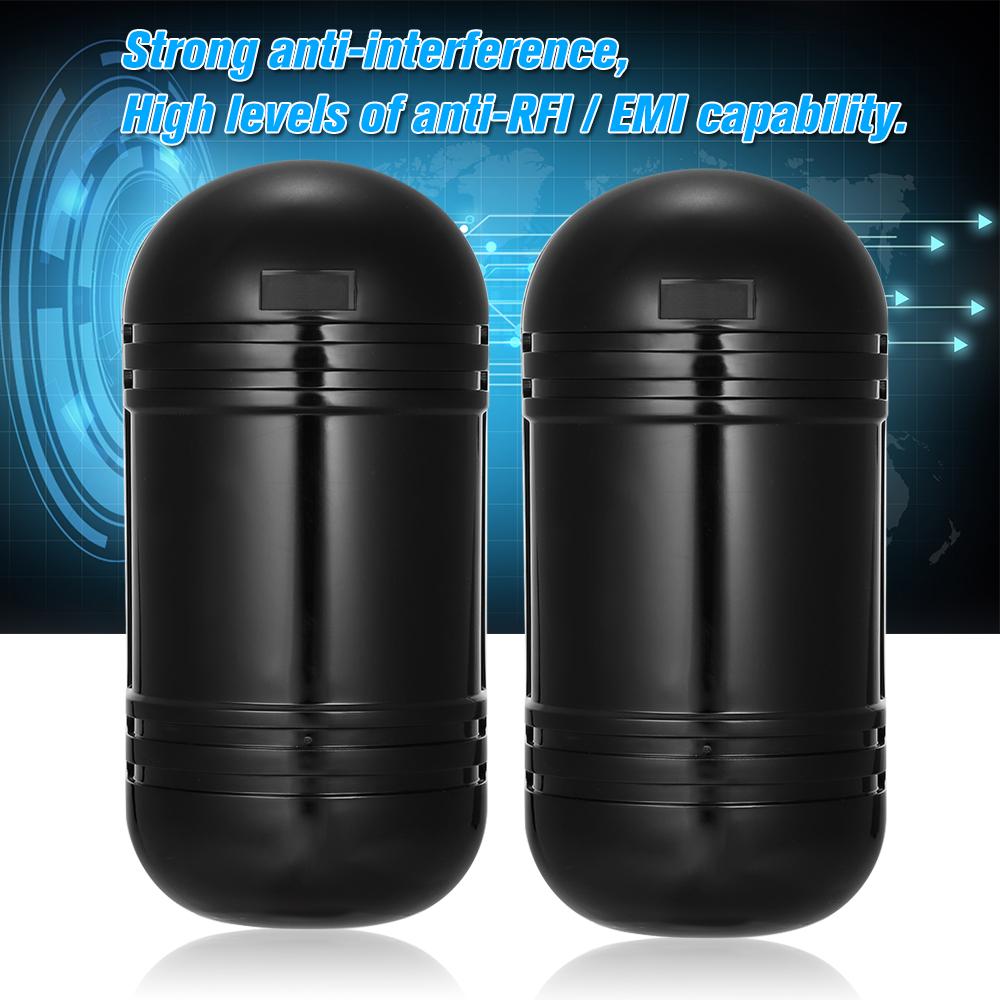 Wired Dual Beam Photoelectric Infrared Sensor Barrier Detector 100M Alarm Tamper Alarm Output for Park Courtyard Gate Door Window Burglar Alarm System