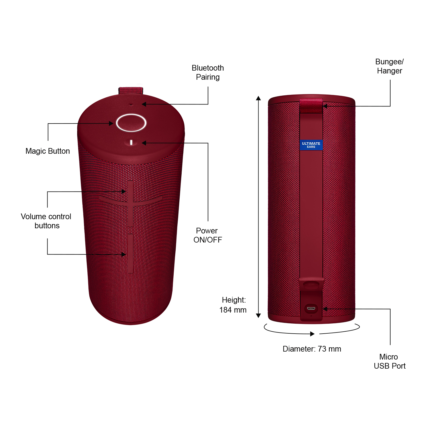 Loa di động Bluetooth Ultimate Ears BOOM 3 - âm thanh sống động 360 độ, kháng nước và bụi IP67, không dây 45m - Hàng chính hãng