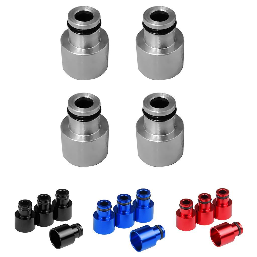 8pcs Fuel Injector Adapters Replace for Car Black+Sliver