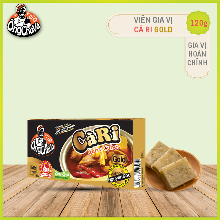 Viên Gia Vị Cà Ri Gold Cay Ông Chà Và Gold 120gr (Curry Cubes)