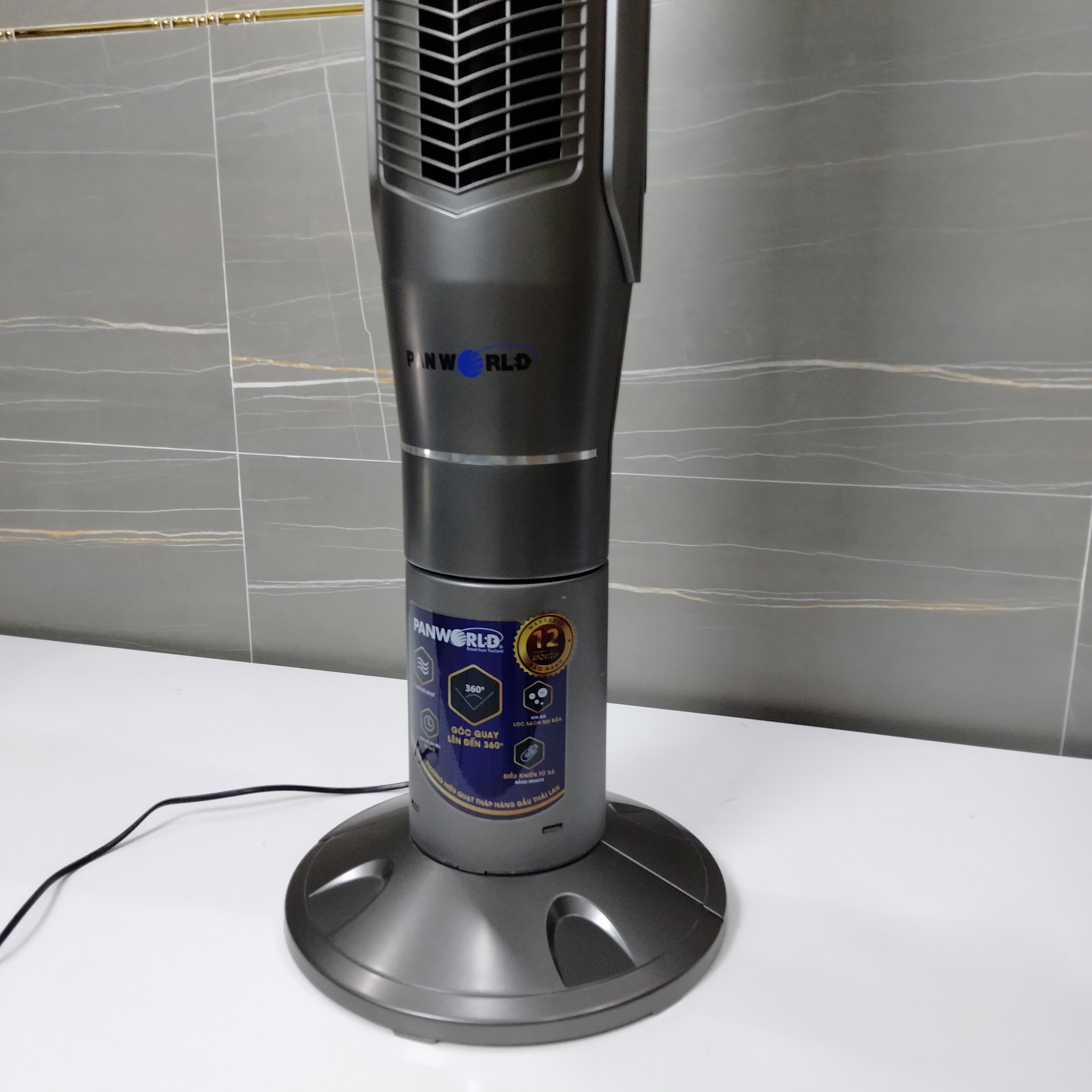 Quạt tháp tháp Panworld PW-059H quạt không cánh xoay 360 độ - Hàng chính hãng
