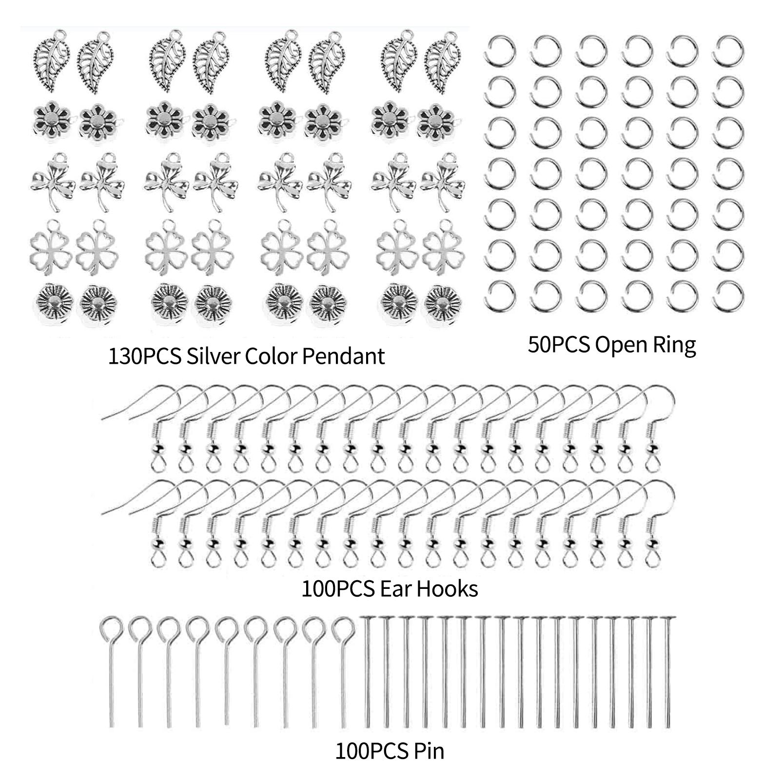 Bộ Dụng Cụ Làm Bông Tai Tự Làm Với Hạt Đá Quý Pha Lê