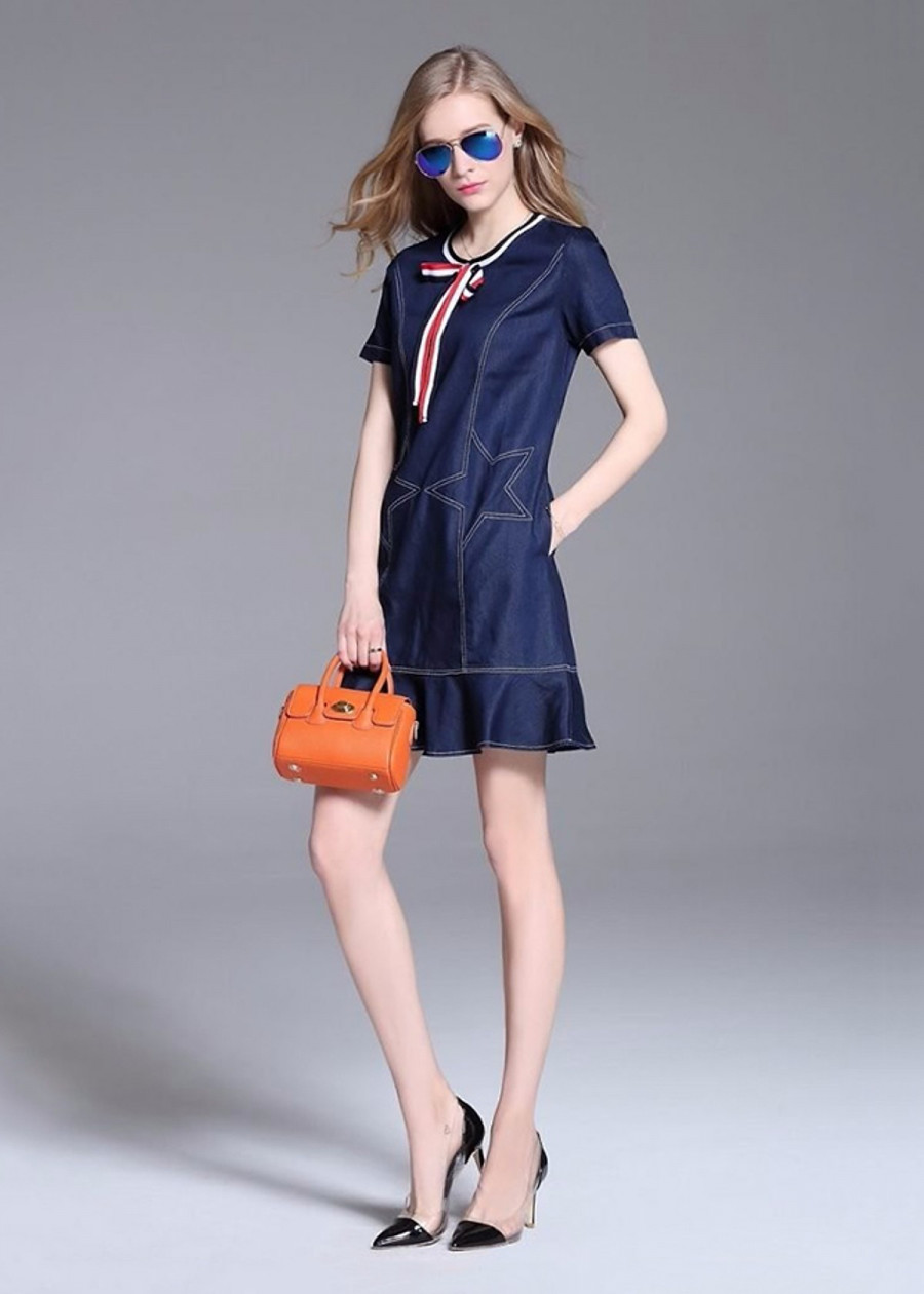 Đầm Nữ Jean Hình Ngôi Sao NT1038N