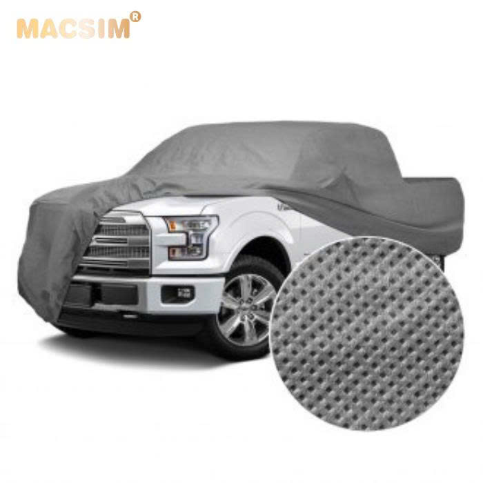 Bạt phủ ô tô bán tải Toyota Hilux nhãn hiệu Macsim chất liệu vải không dệt cao cấp màu ghi (dành cho xe có lắp nắp thùng)