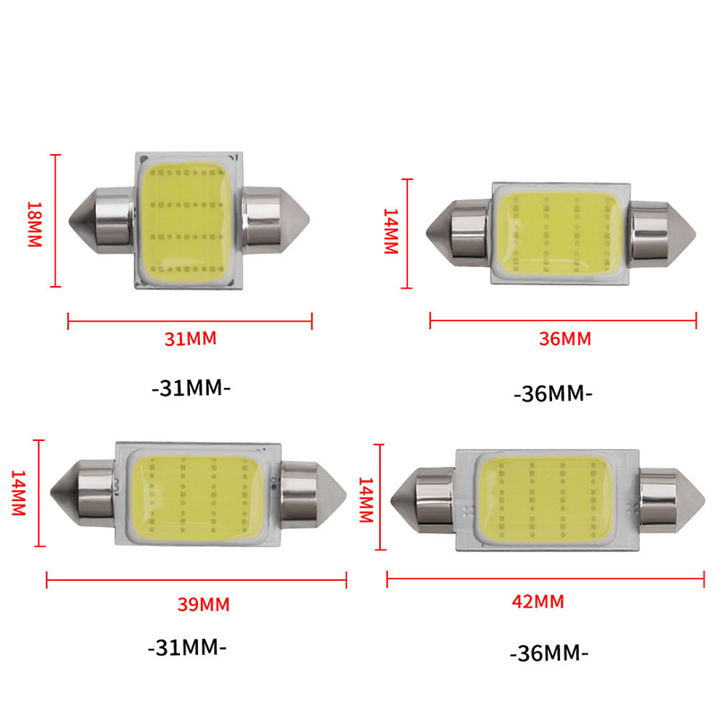 Bóng LED trần xe hơi chip COB festoon FCOB-12